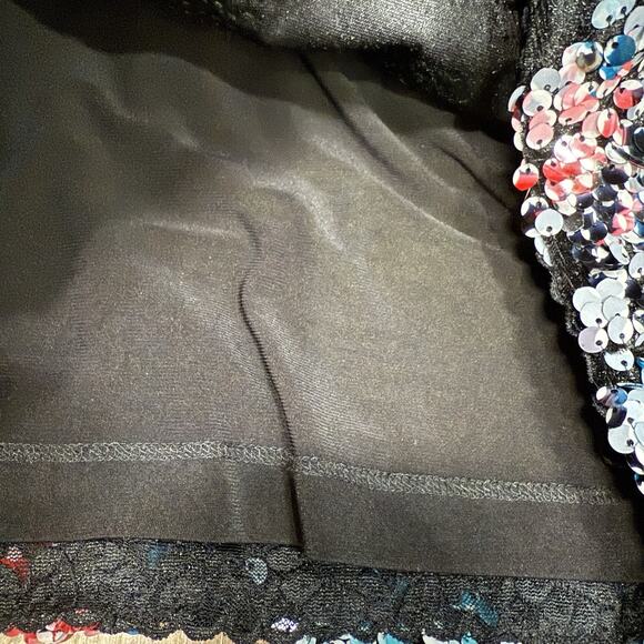 Dress the Population Lindsay Sequin Velvet Mini Dress Size Small Black EUC - Picture 12 of 14